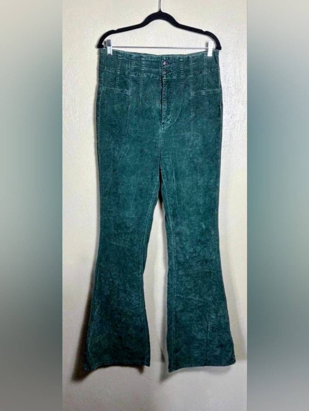 We The Free Deep Olive Green Flared Corduroy Jeans